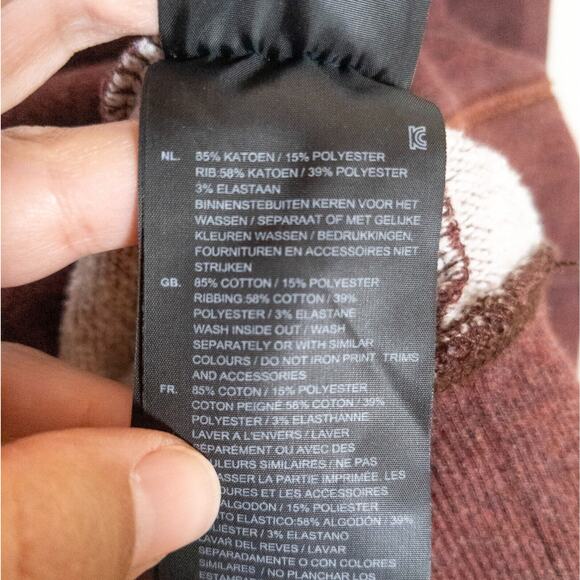 G-STAR RAW Maroon Red Lefan Hooded Sweatshirt French Terry Men's Large - Picture 5 of 5